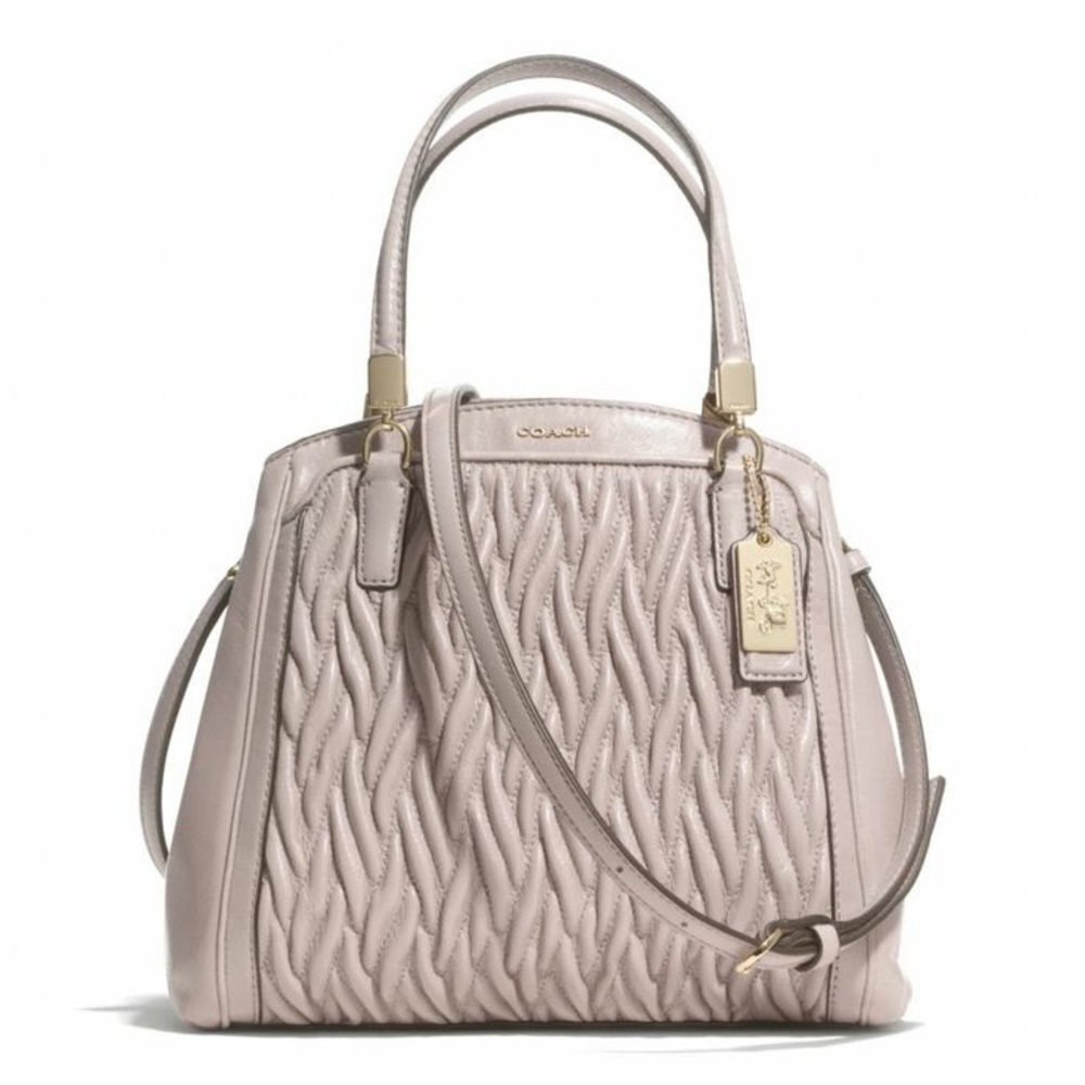 Coach Crossbody Quilted Beige Leather Minetta